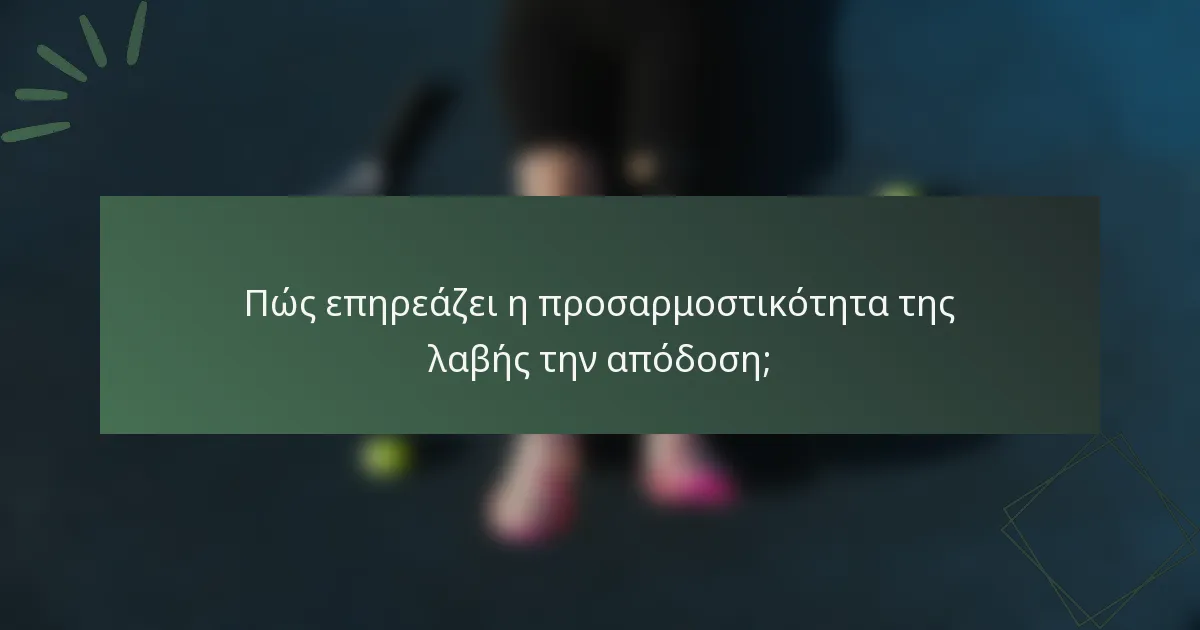 Πώς επηρεάζει η προσαρμοστικότητα της λαβής την απόδοση;