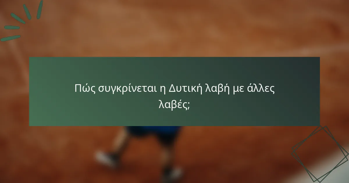 Πώς συγκρίνεται η Δυτική λαβή με άλλες λαβές;