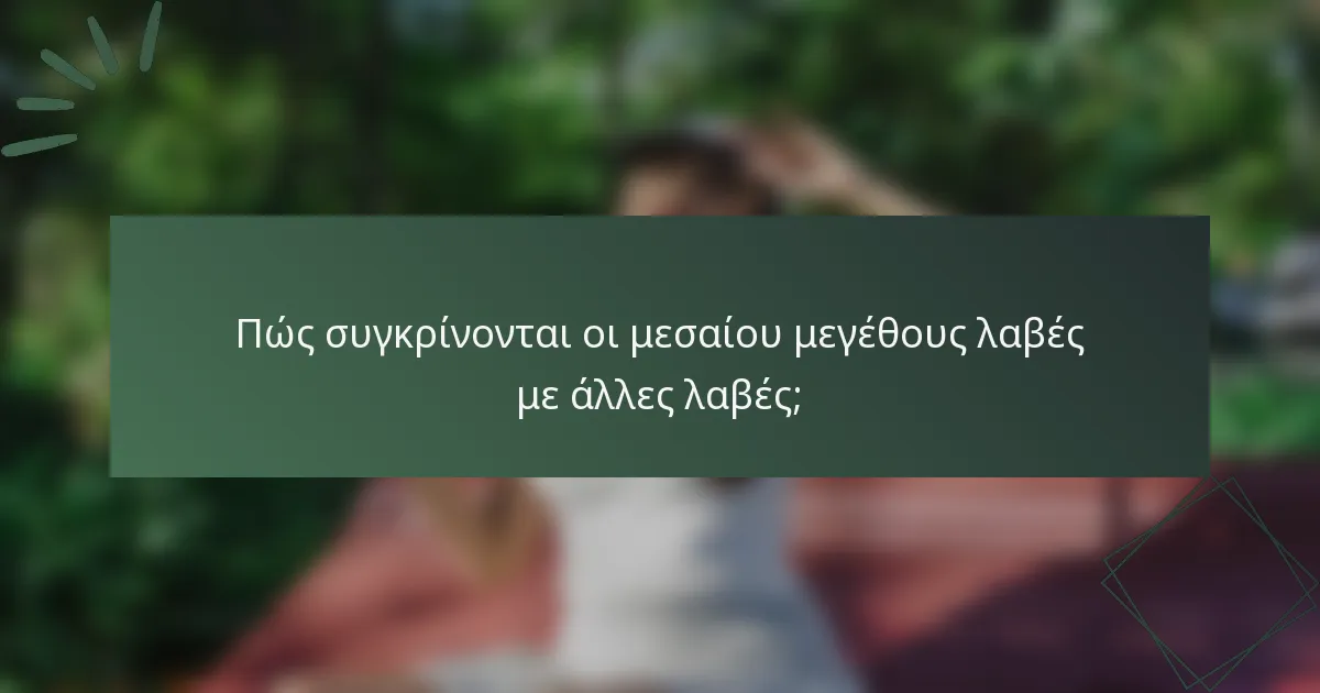 Πώς συγκρίνονται οι μεσαίου μεγέθους λαβές με άλλες λαβές;