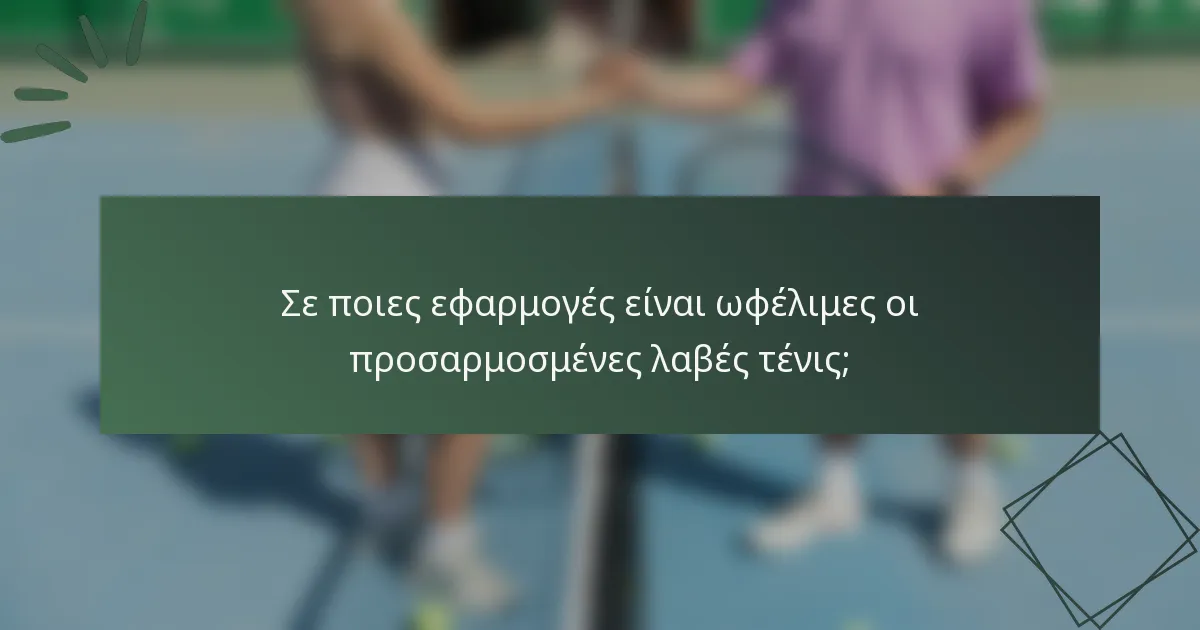Σε ποιες εφαρμογές είναι ωφέλιμες οι προσαρμοσμένες λαβές τένις;
